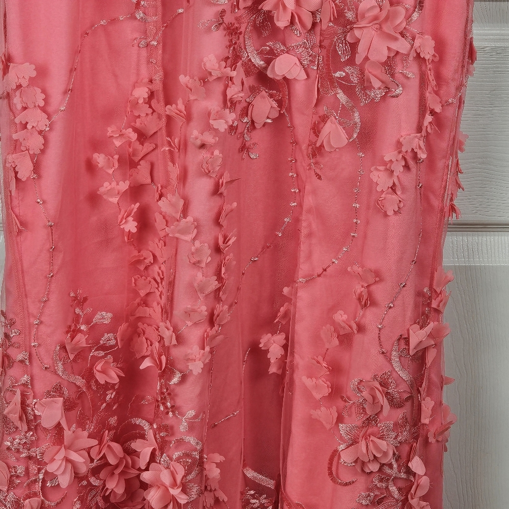 Adrianna‎ Papell Aidan Mattox NWT Floral Applique Embroidered Mermaid Gown 16 - Picture 5 of 16